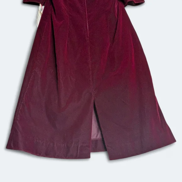 Vintage Cachet by Bari Protas Plum Velvet Romantic Evening Dress Size 16 NWT - Picture 11 of 14